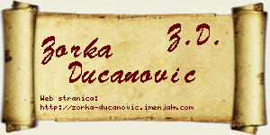 Zorka Ducanović vizit kartica